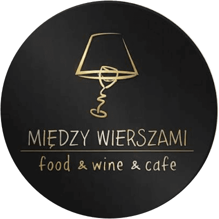 Między Wierszami: food & wine & cafe. Logo restauracji